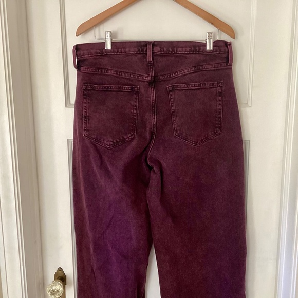 GAP High Rise Stride Wide-Leg Jeans Purple Red Size 32 14 Tall Fall Denim Wide - Picture 10 of 16